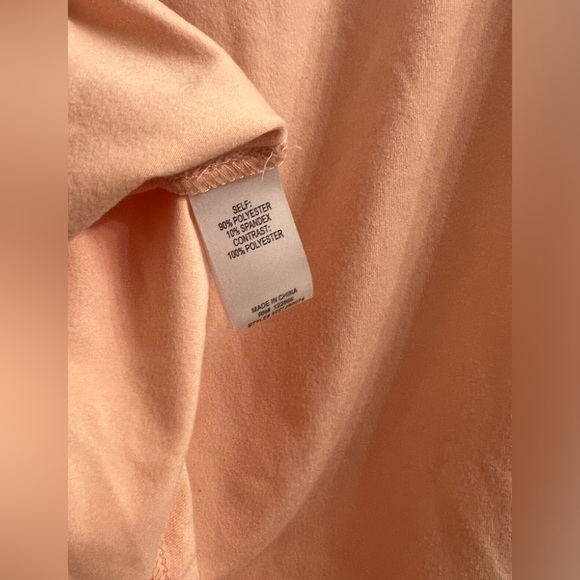 Size small pink peachy blush sheer frilly dot long sleeve blouse - Picture 4 of 5